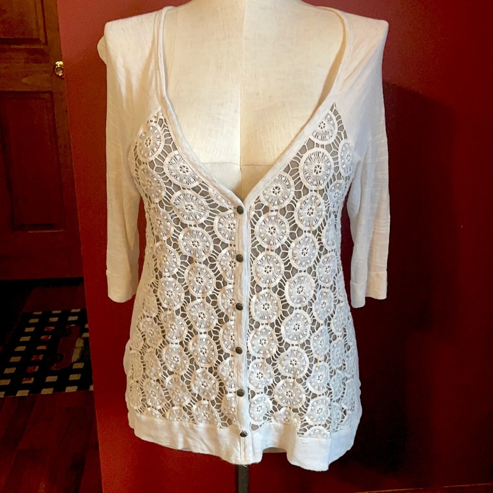 Miss Chievous cream lace cardigan